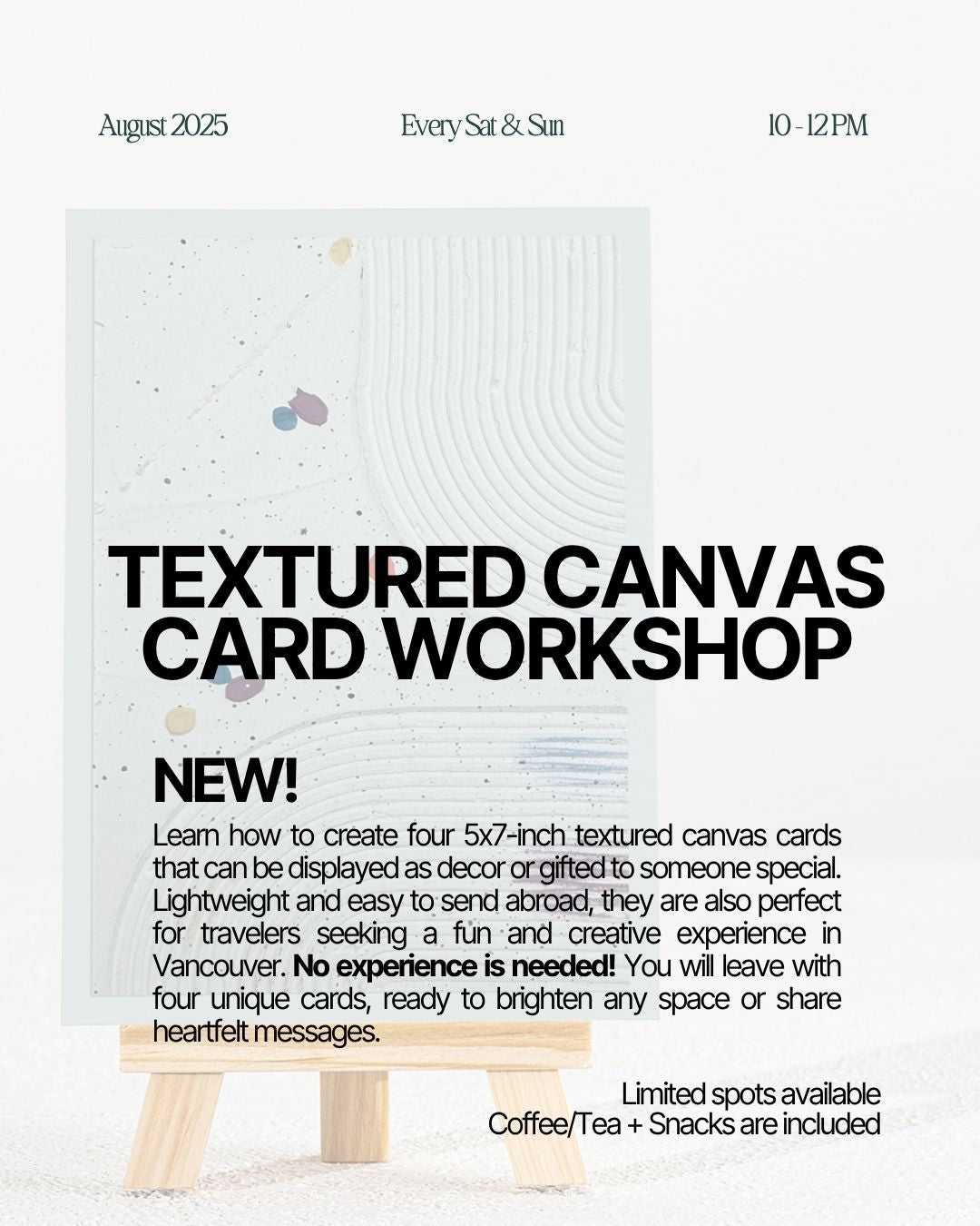 Textured Canvas Card Workshop (Sat & Sun)