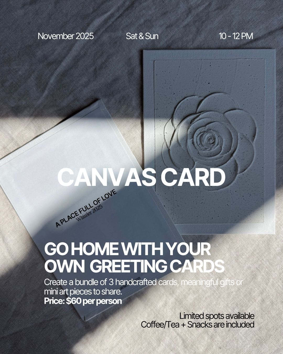 Canvas Card Workshop (Sat & Sun)